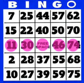 75 balls bingo win horizontally