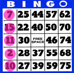 75 balls bingo win vertically